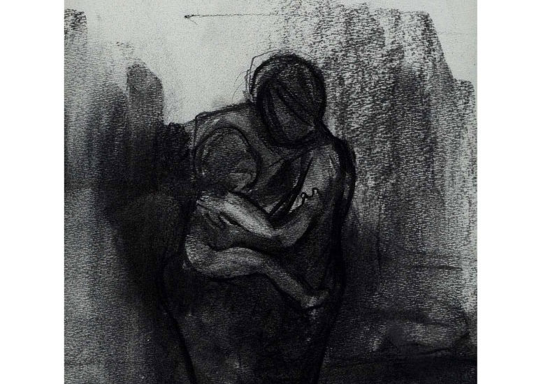 Zisi Maria charcoal contemporary art