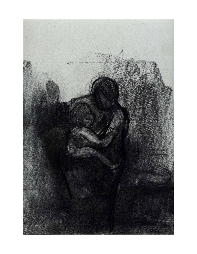 Zisi Maria charcoal contemporary art